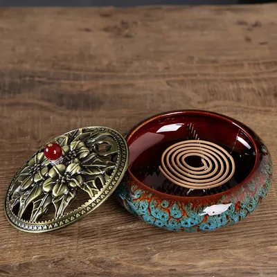 Ceramic Mosquito Coil Holder with Lid Ceramic Mosquito Coil Holder with Lid