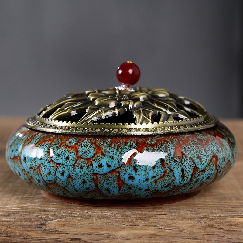 Ceramic Mosquito Coil Holder with Lid Ceramic Mosquito Coil Holder with Lid