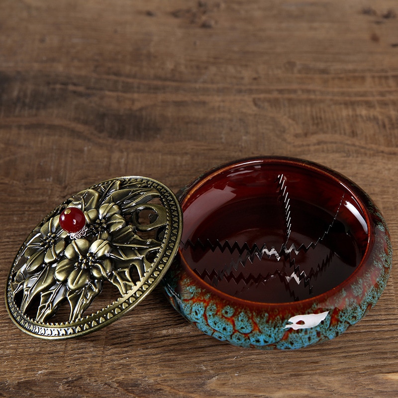 Ceramic Mosquito Coil Holder with Lid Ceramic Mosquito Coil Holder with Lid