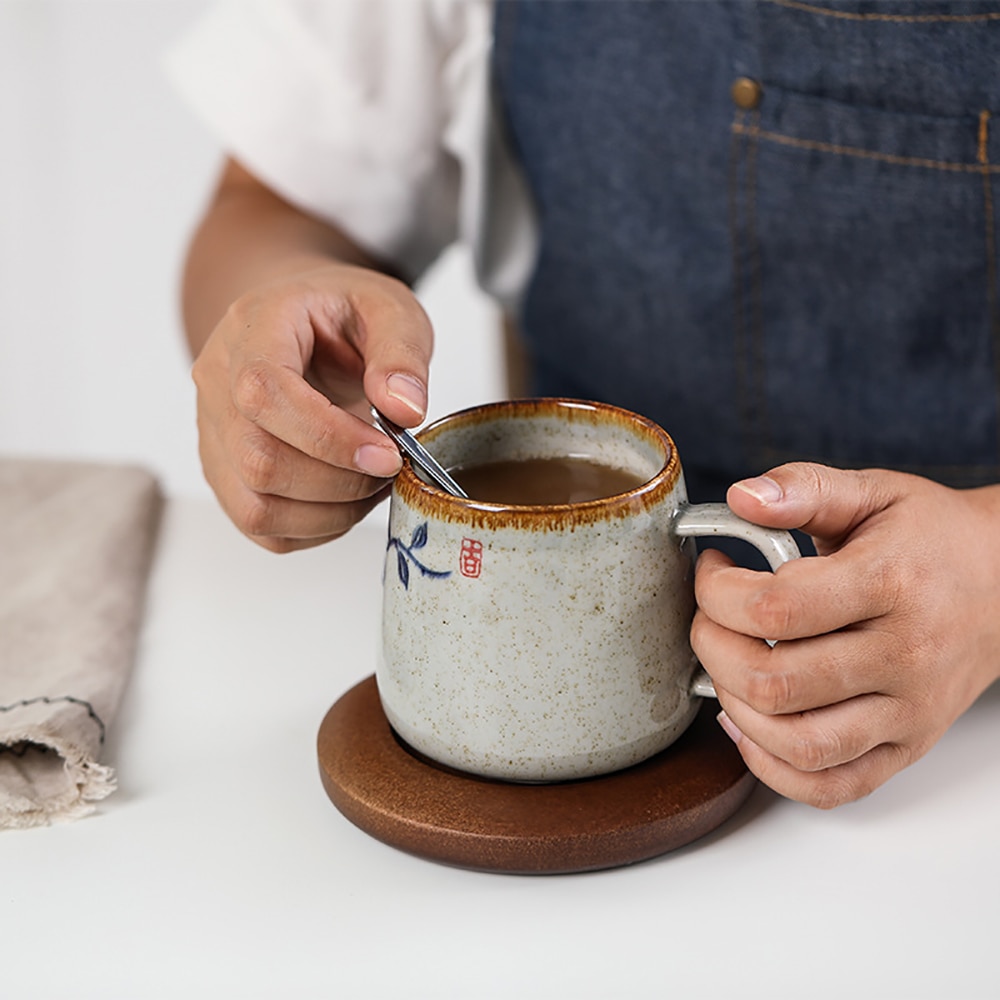 Ceramic Mug with Lid and Spoon
