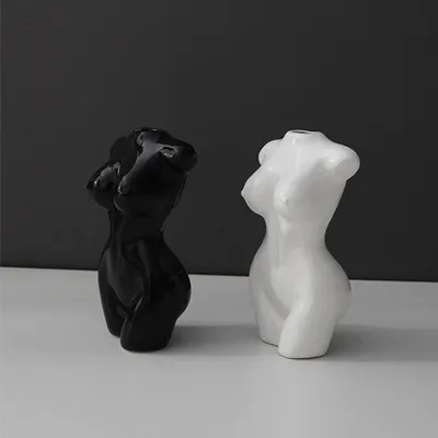 Ceramic Nude Art Female Torso Vase