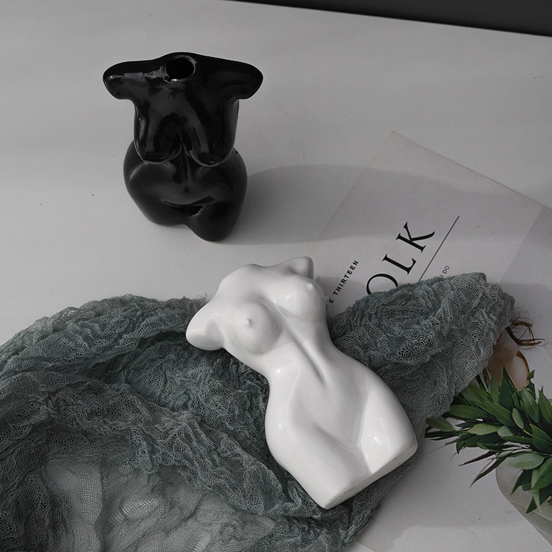 Ceramic Nude Art Female Torso Vase