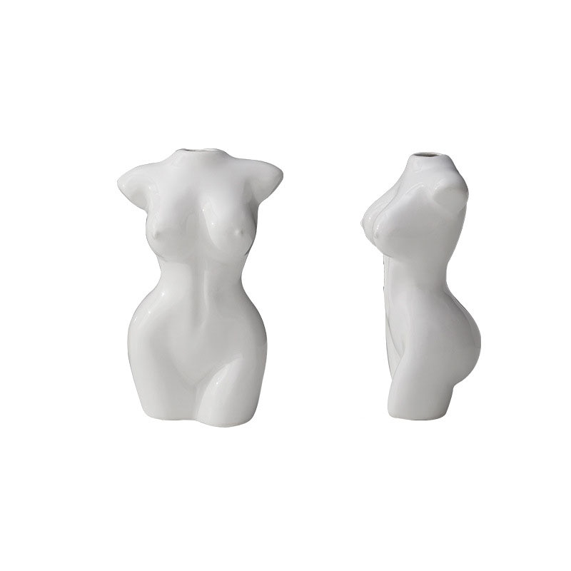 Ceramic Nude Art Female Torso Vase