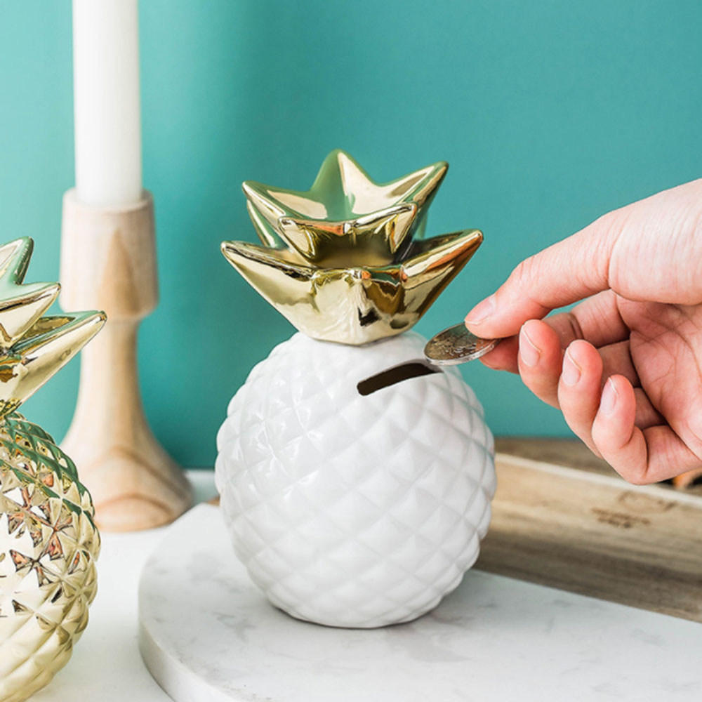 Ceramic Pineapple Piggy Bank