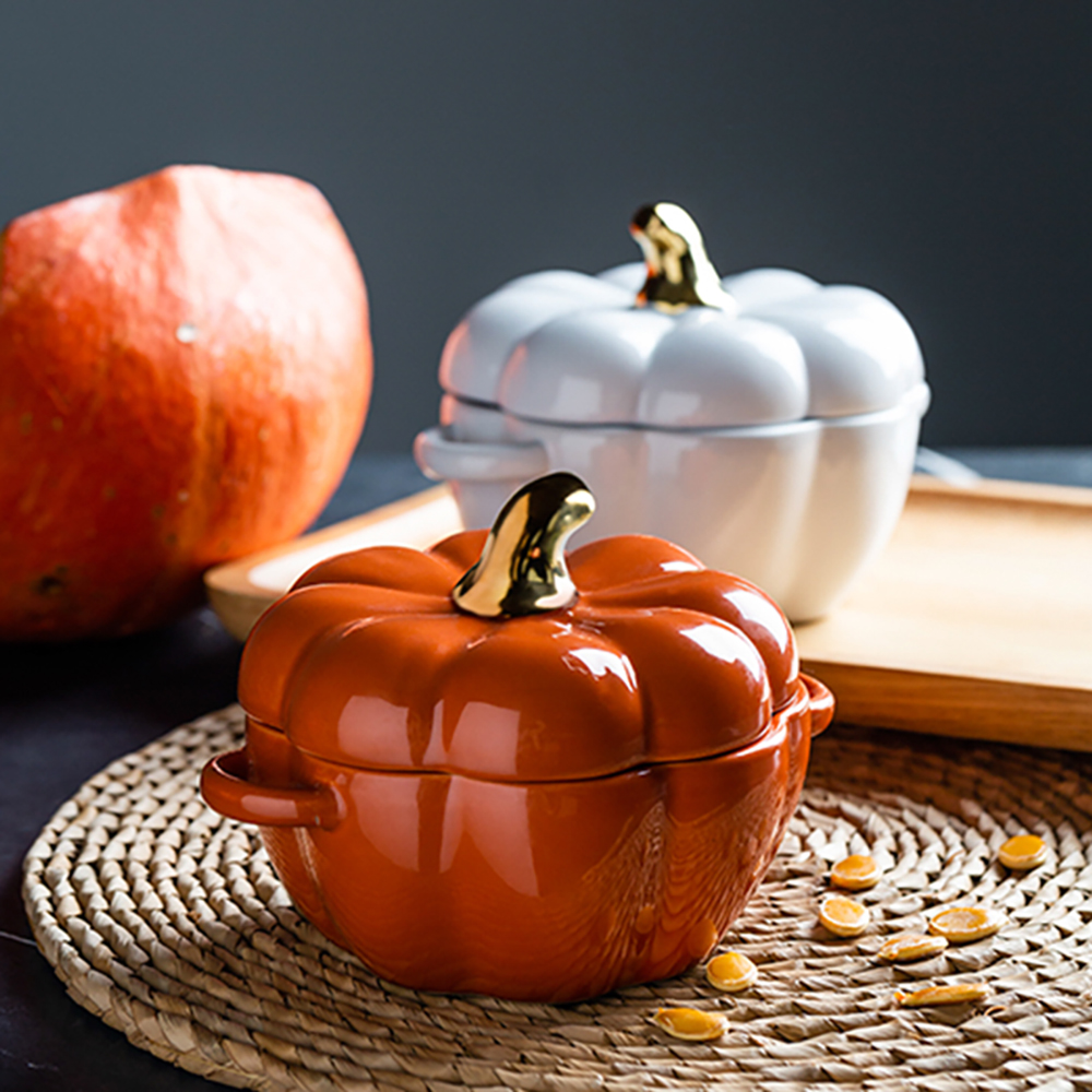 Ceramic Pumpkin Soup Bowl with Lid Ceramic Pumpkin Soup Bowl with Lid