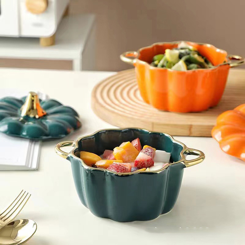 Ceramic Pumpkin Soup Bowl with Lid Ceramic Pumpkin Soup Bowl with Lid