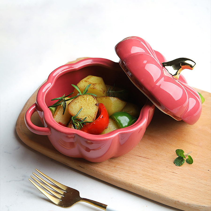 Ceramic Pumpkin Soup Bowl with Lid Ceramic Pumpkin Soup Bowl with Lid
