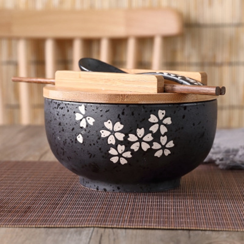 Ceramic Ramen Bowl with Chopsticks and Spoon Ceramic Ramen Bowl with Chopsticks and Spoon