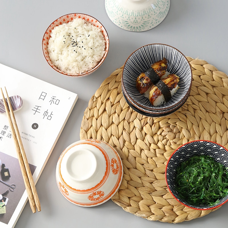 Ceramic Rice Bowl Set (4 Pcs)