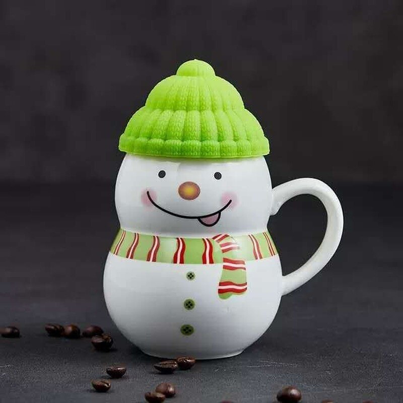 Ceramic Snowman Coffee Mug with Cover Ceramic Snowman Coffee Mug with Cover