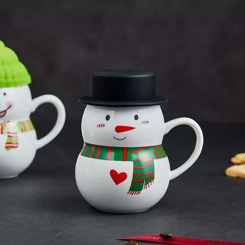 Ceramic Snowman Coffee Mug with Cover Ceramic Snowman Coffee Mug with Cover