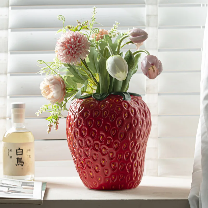 Ceramic Strawberry Flower Vase Ceramic Strawberry Flower Vase