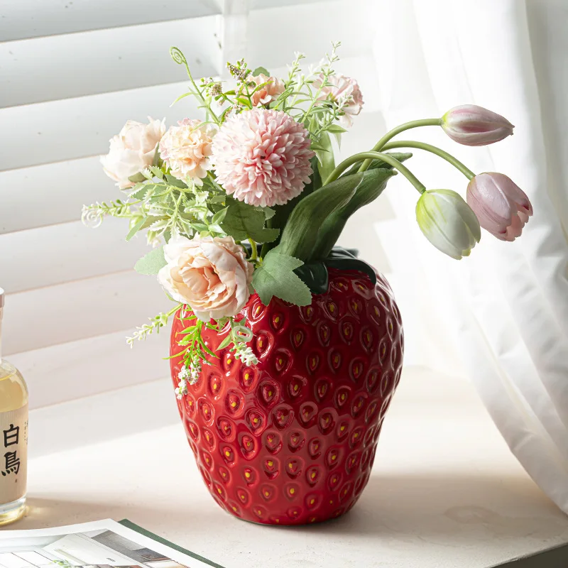 Ceramic Strawberry Flower Vase Ceramic Strawberry Flower Vase