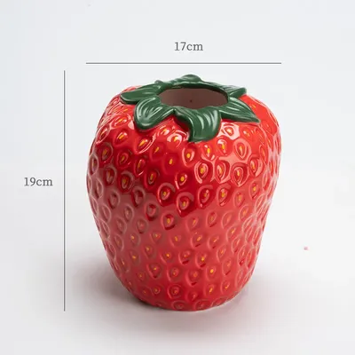 Ceramic Strawberry Flower Vase Ceramic Strawberry Flower Vase