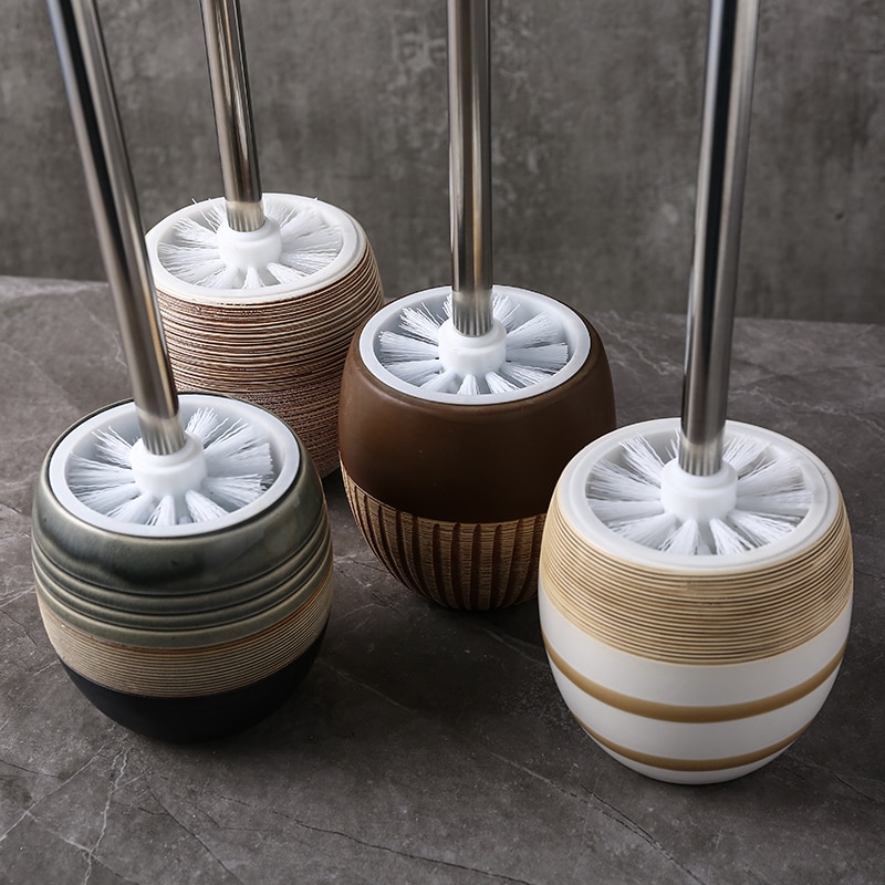 Ceramic Toilet Brush Holder with Brush Set