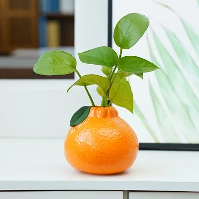 Ceramic Vase, Orange Vase for Home Decor,Decorative Vase Fruit Shape Vase Tabletop Decorative Vase Table Centerpieces Ceramic Vase, Orange Vase for Home Decor,Decorative Vase Fruit Shape Vase Tabletop Decorative Vase Table Centerpieces