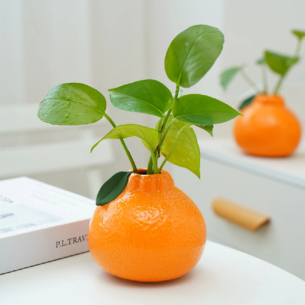 Ceramic Vase, Orange Vase for Home Decor,Decorative Vase Fruit Shape Vase Tabletop Decorative Vase Table Centerpieces Ceramic Vase, Orange Vase for Home Decor,Decorative Vase Fruit Shape Vase Tabletop Decorative Vase Table Centerpieces