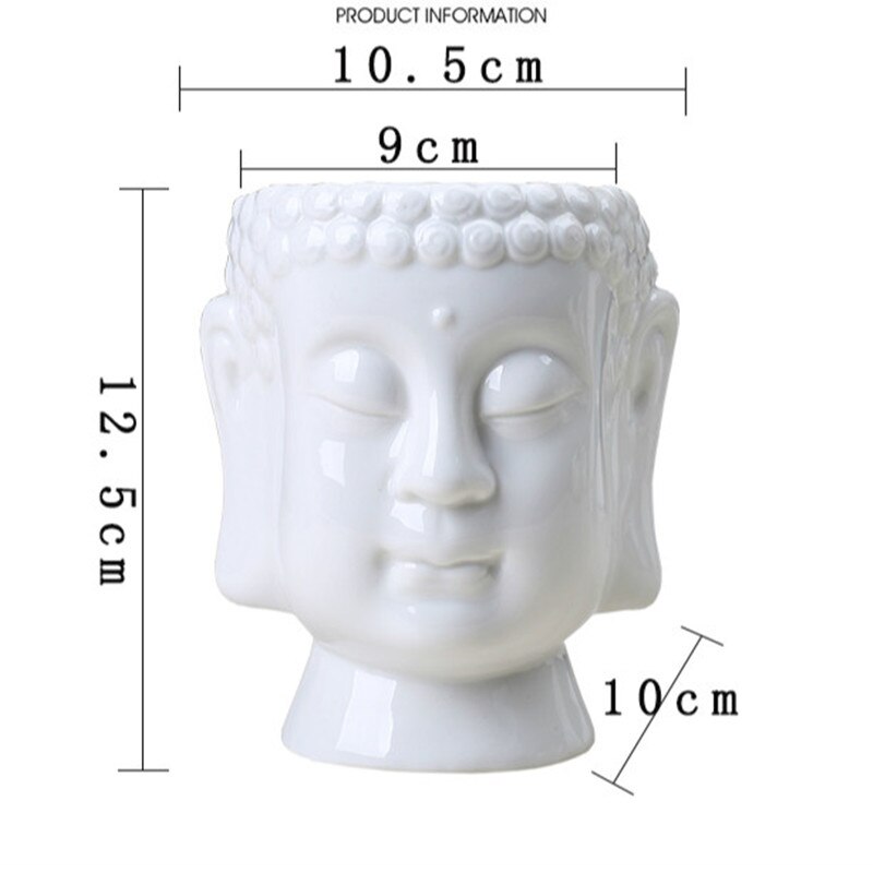 Ceramic White Buddha Head Planter Ceramic White Buddha Head Planter