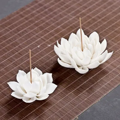 Ceramic White Lotus Incense Burner Ceramic White Lotus Incense Burner