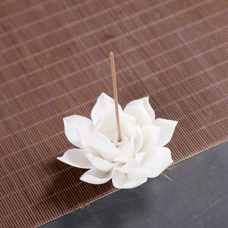 Ceramic White Lotus Incense Burner Ceramic White Lotus Incense Burner