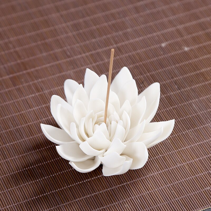 Ceramic White Lotus Incense Burner Ceramic White Lotus Incense Burner
