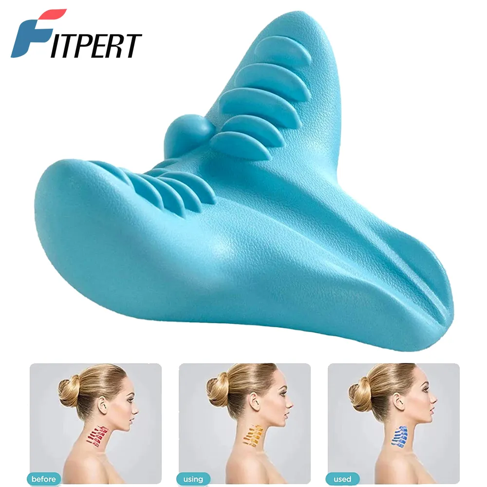Cervical Chiropractic Traction Pillow Device Neck Shoulder Stretcher Massager Relaxer for Pain Relief Cervical Spine