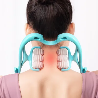 Cervical Massager Clip Neck Massage Artifact Six Wheel Neck Kneading Massager Manual Multifunctional Home Use Cervical Massager Clip Neck Massage Artifact Six Wheel Neck Kneading Massager Manual Multifunctional Home Use