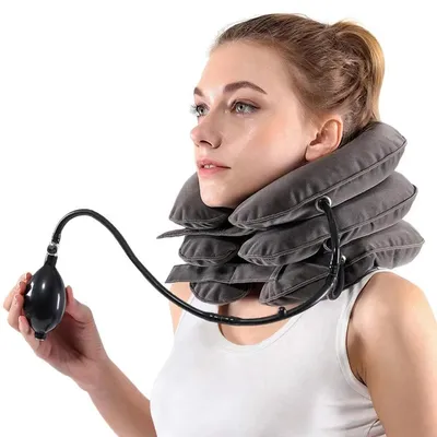 Cervical Neck Traction Device,Relief for Chronic Neck & Shoulder Alignment Pain,Inflatable Neck Stretcher Collar for