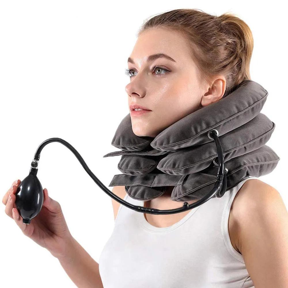 Cervical Neck Traction Device,Relief for Chronic Neck & Shoulder Alignment Pain,Inflatable Neck Stretcher Collar for