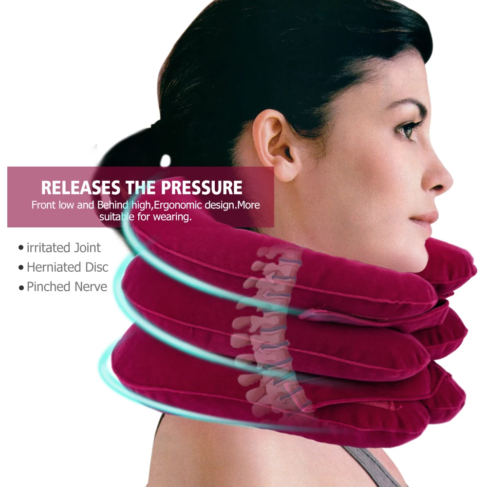Cervical Neck Traction Device,Relief for Chronic Neck & Shoulder Alignment Pain,Inflatable Neck Stretcher Collar for