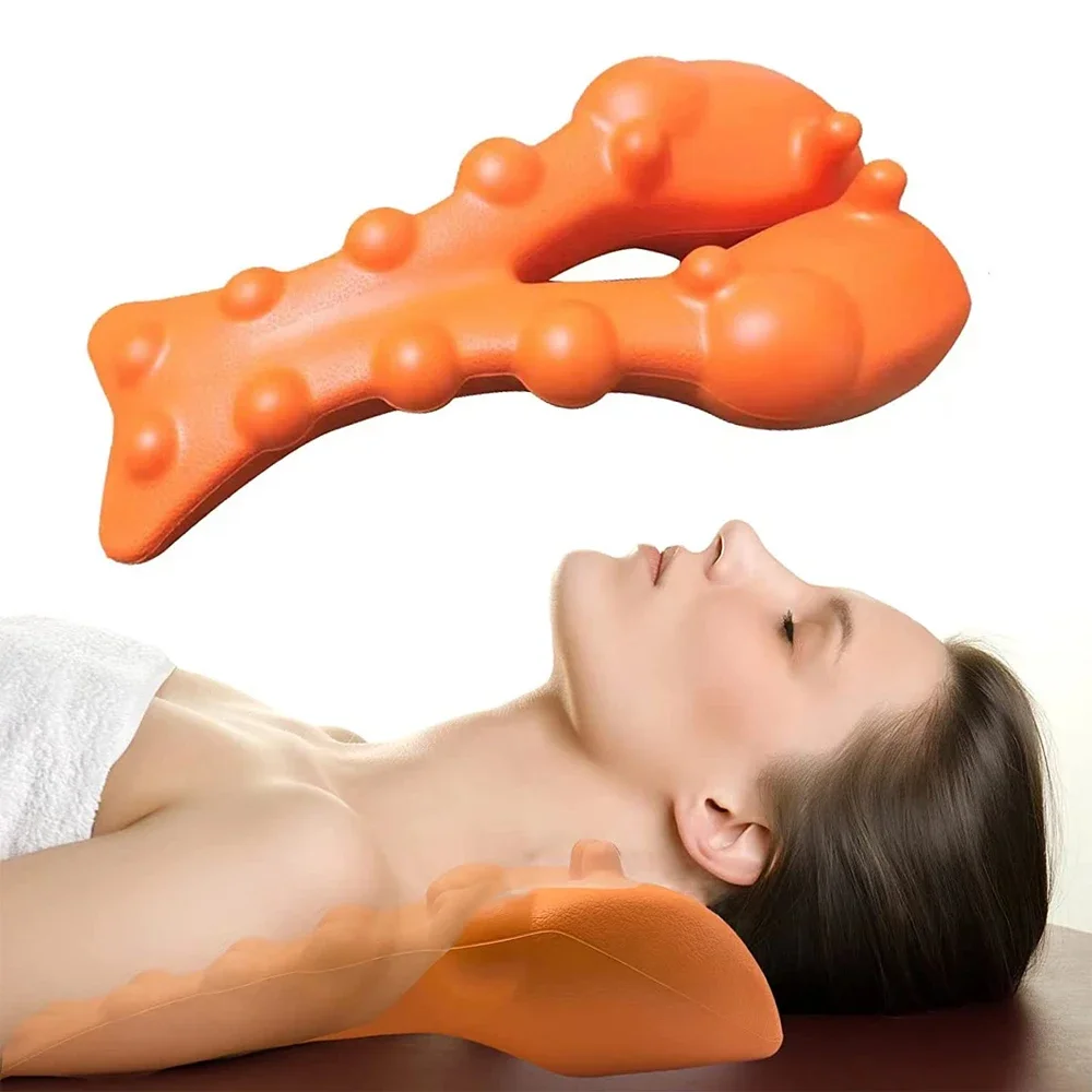 Cervical Traction Device,Neck Stretcher Massager for Neck Pain,Shoulder Stretcher,Trigger Point Massager Tool,Neck