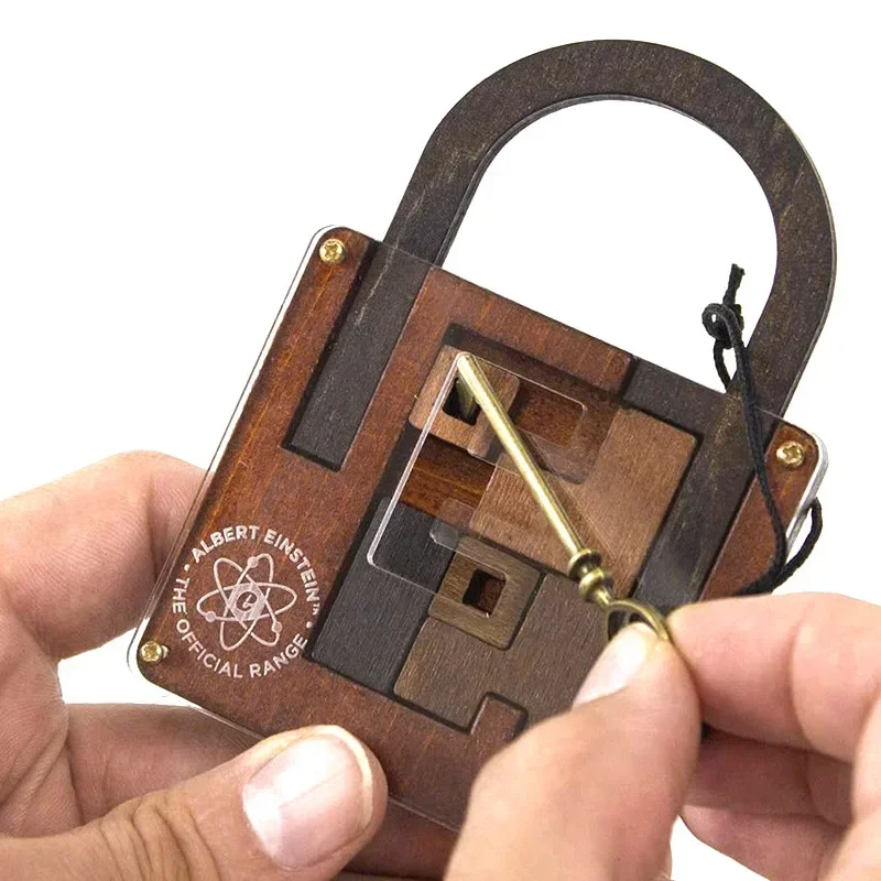 Challenging Classic Wooden Brainteaser Puzzle Game Perfect IQ Lock Challenge Toy Gift For Kids Children's Cognitive