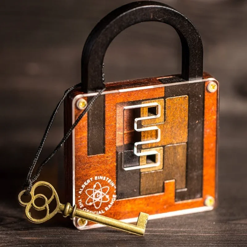 Challenging Classic Wooden Brainteaser Puzzle Game Perfect IQ Lock Challenge Toy Gift For Kids Children's Cognitive