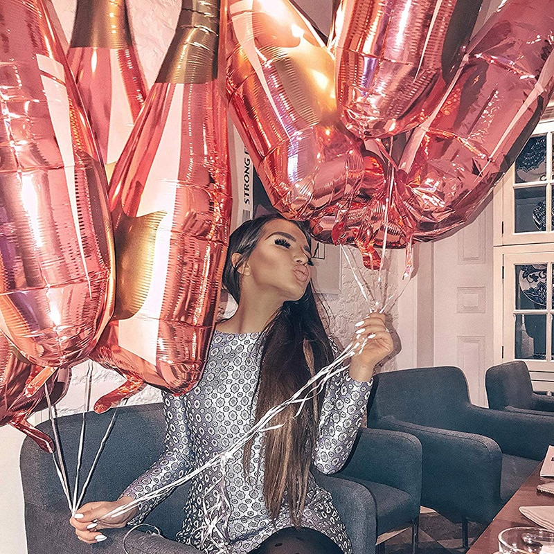 Champagne Bottle Balloons Foil Decors (3pcs) Champagne Bottle Balloons Foil Decors (3pcs)