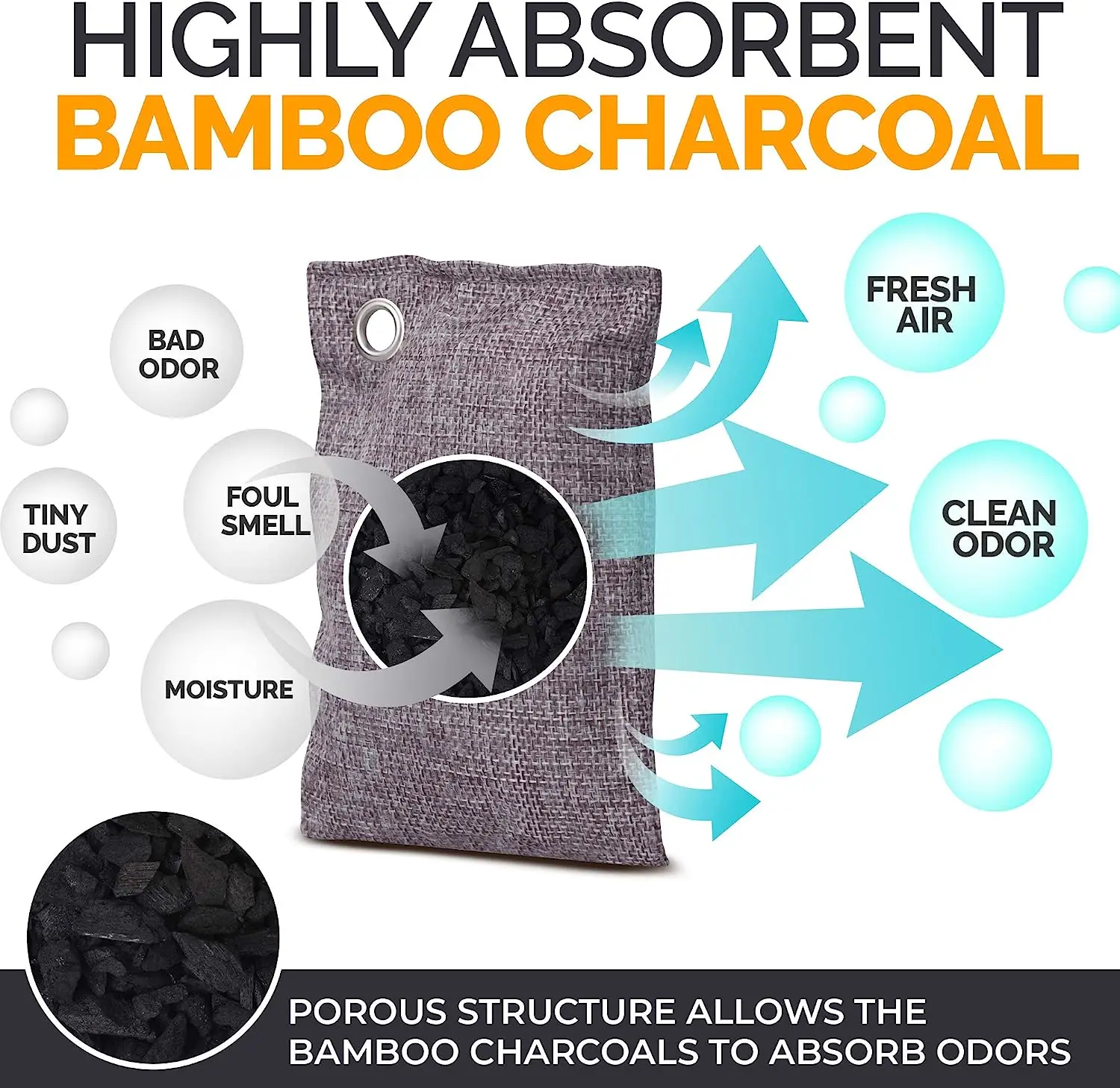 Charcoal Deodorizer Bags (3/6Pcs)