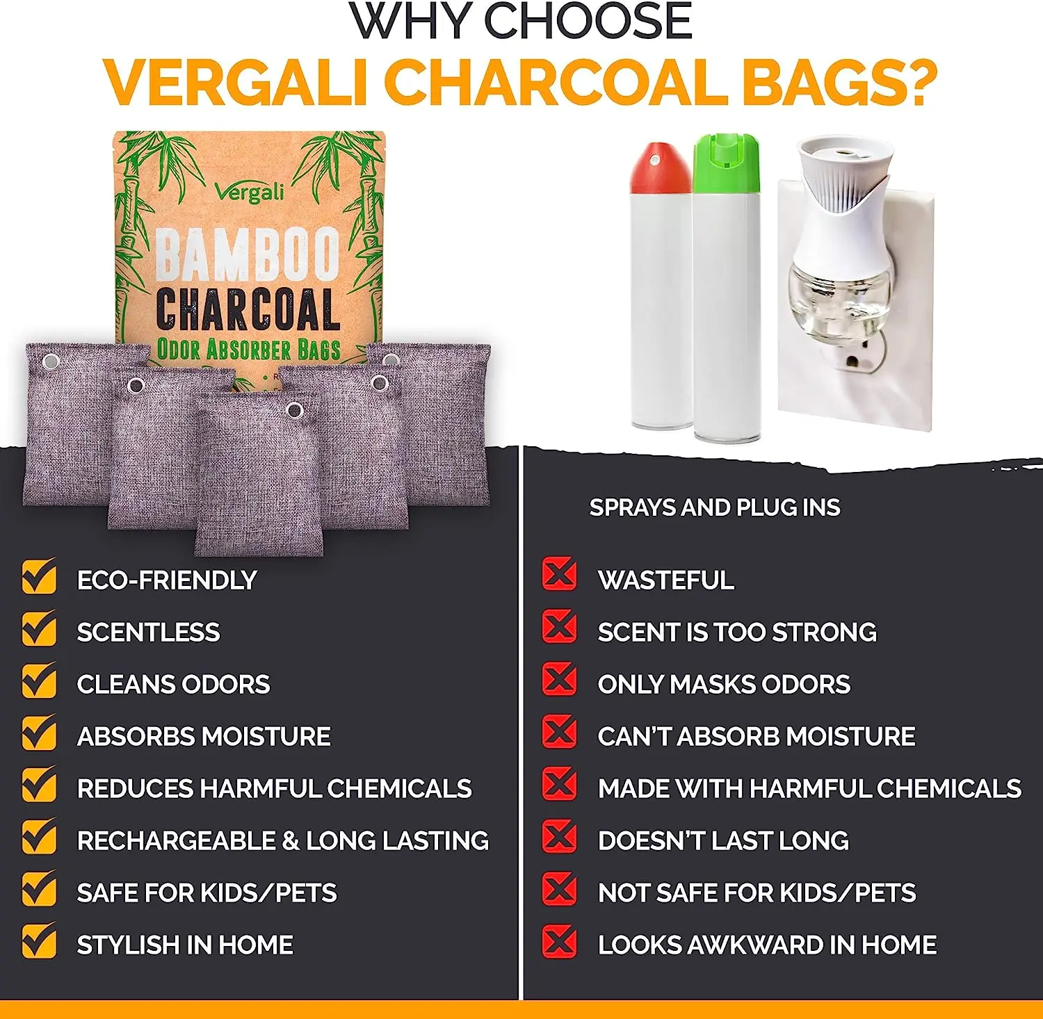 Charcoal Deodorizer Bags (3/6Pcs)