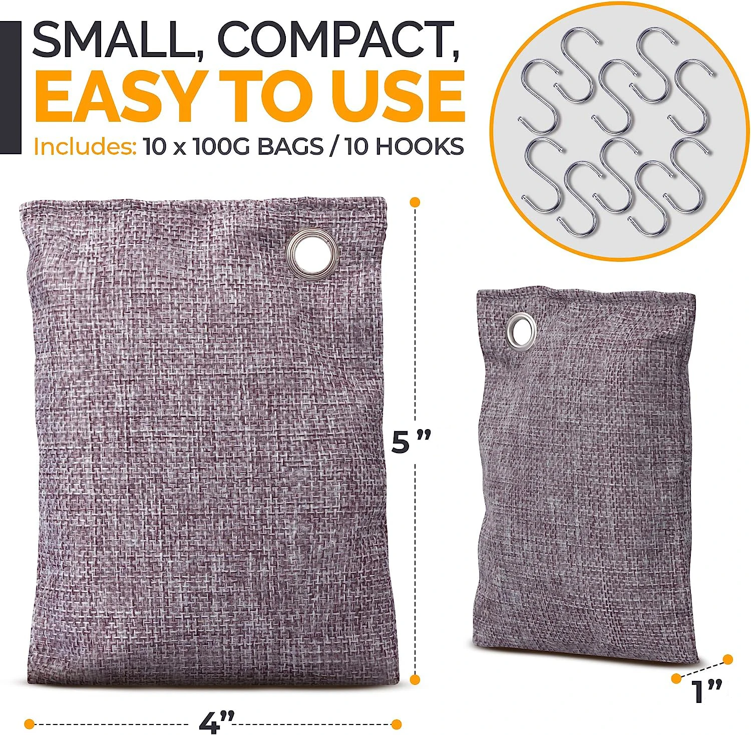 Charcoal Deodorizer Bags (3/6Pcs)
