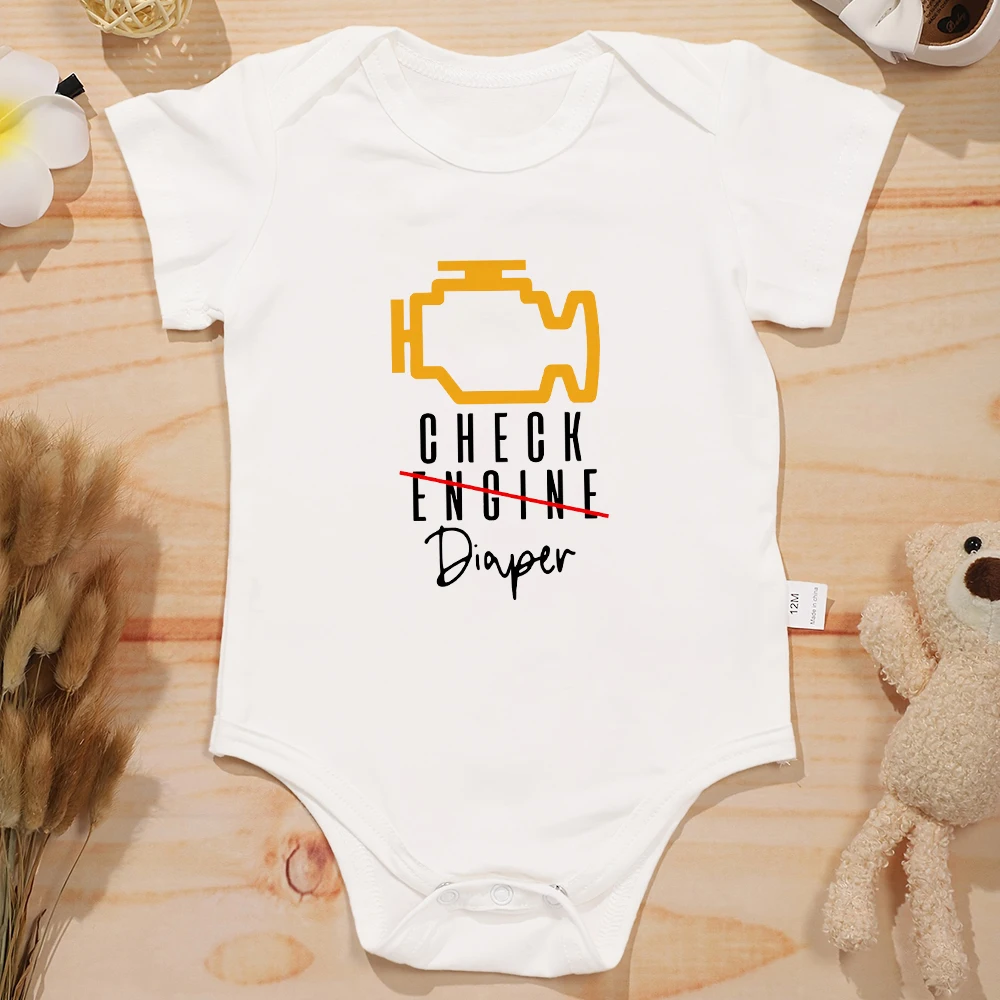 Check Diaper Funny Newborn Baby Clothes Creative Fashion Summer Casual Cotton Infant Onesie Pajamas Check Diaper Funny Newborn Baby Clothes Creative Fashion Summer Casual Cotton Infant Onesie Pajamas