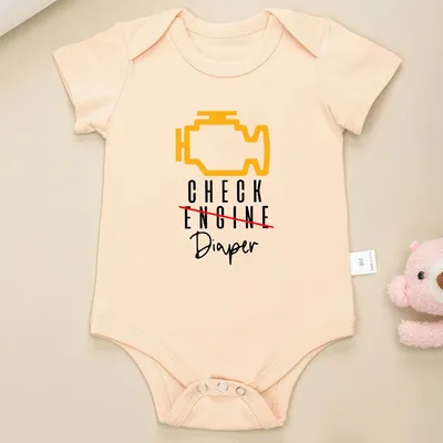 Check Diaper Funny Newborn Baby Clothes Creative Fashion Summer Casual Cotton Infant Onesie Pajamas Check Diaper Funny Newborn Baby Clothes Creative Fashion Summer Casual Cotton Infant Onesie Pajamas