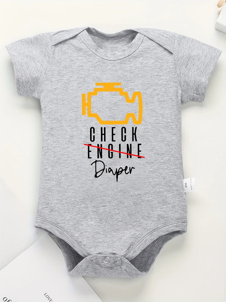 Check Diaper Funny Newborn Baby Clothes Creative Fashion Summer Casual Cotton Infant Onesie Pajamas Check Diaper Funny Newborn Baby Clothes Creative Fashion Summer Casual Cotton Infant Onesie Pajamas