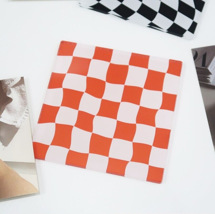 Checkerboard Acrylic Tea Coaster
