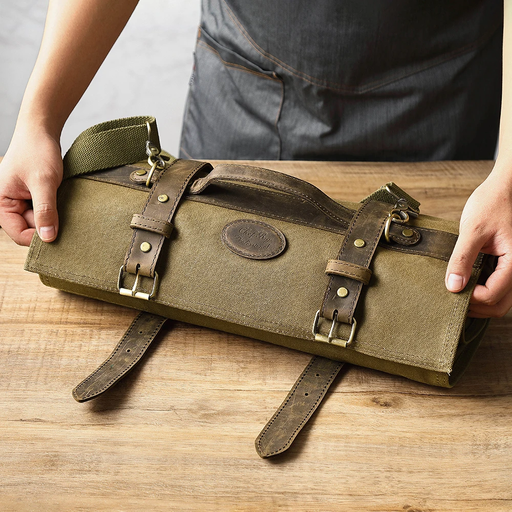Chef Knife Bag Kitchen Accessories Kitchenware Knife Organizer Oil Wax Canvas Crazy Horse Lather Knife Roll Bag Chef Knife Bag Kitchen Accessories Kitchenware Knife Organizer Oil Wax Canvas Crazy Horse Lather Knife Roll Bag