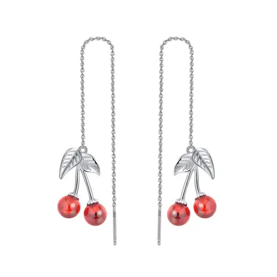 Cherry Earrings Long Drop Earrings