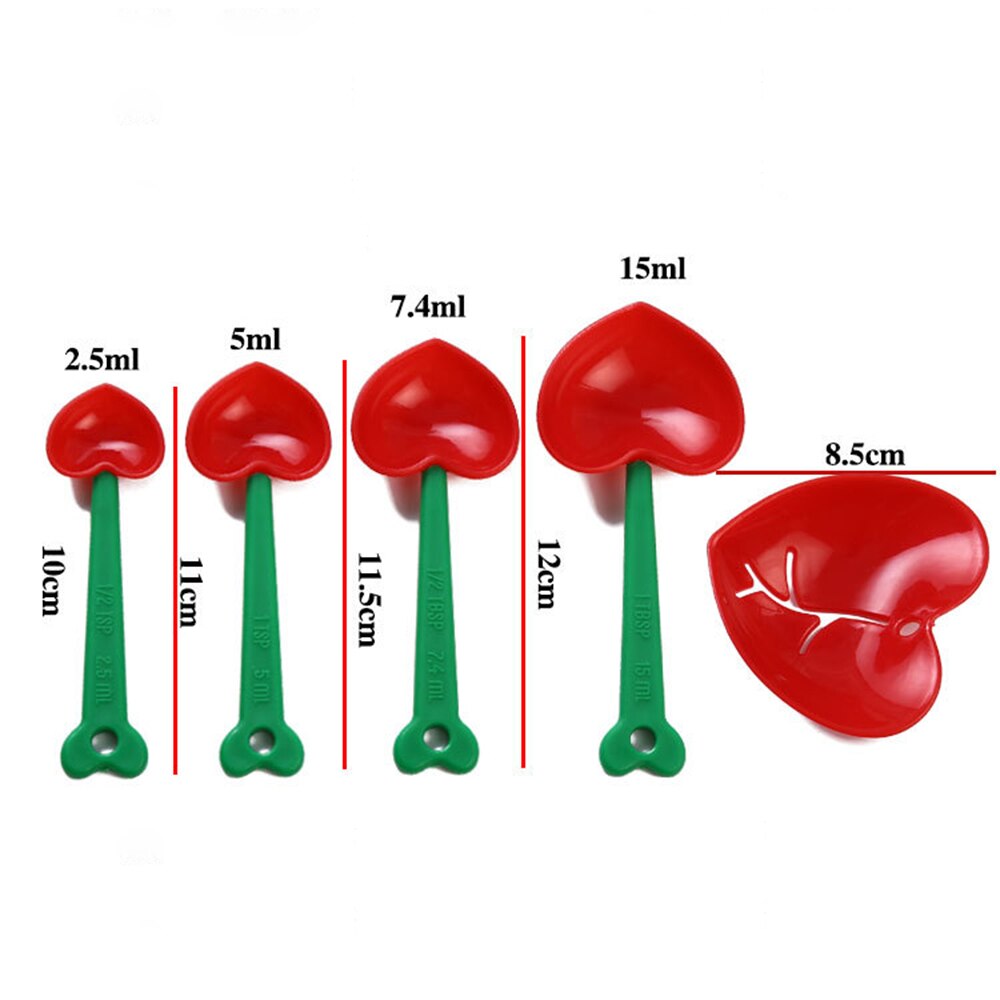 Cherry Heart Measuring Spoons (5pcs) Cherry Heart Measuring Spoons (5pcs)