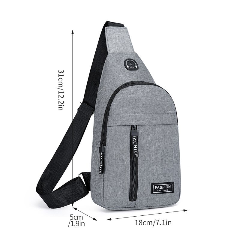 Chest Bag Fashion Solid Color Men Chest Bag Outdoor Casual Fashion One Shoulder Crossbody Bag