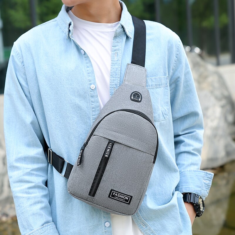 Chest Bag Fashion Solid Color Men Chest Bag Outdoor Casual Fashion One Shoulder Crossbody Bag