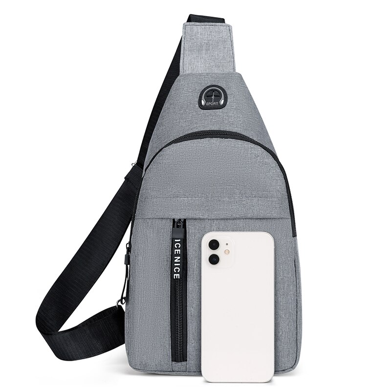 Chest Bag Fashion Solid Color Men Chest Bag Outdoor Casual Fashion One Shoulder Crossbody Bag