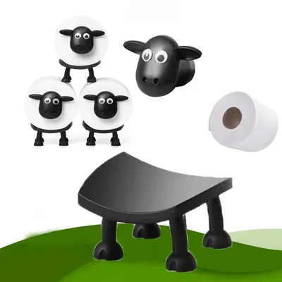 Chic Sheep Toilet Roll Holder Lovely Sheep Tissue Box Stackable For Home Bathroom Stackable Animal Tissue Organiser
