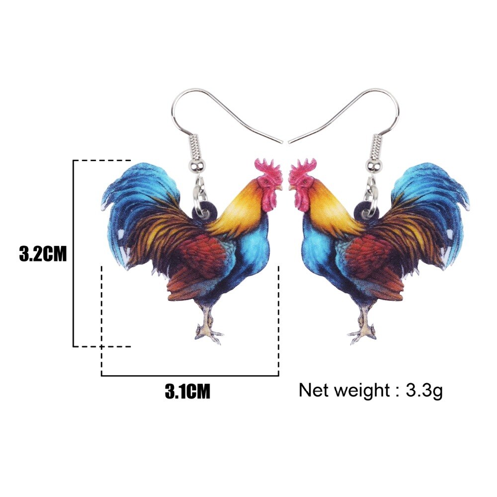 Chicken Earrings Ladies Farm Animal Jewelry