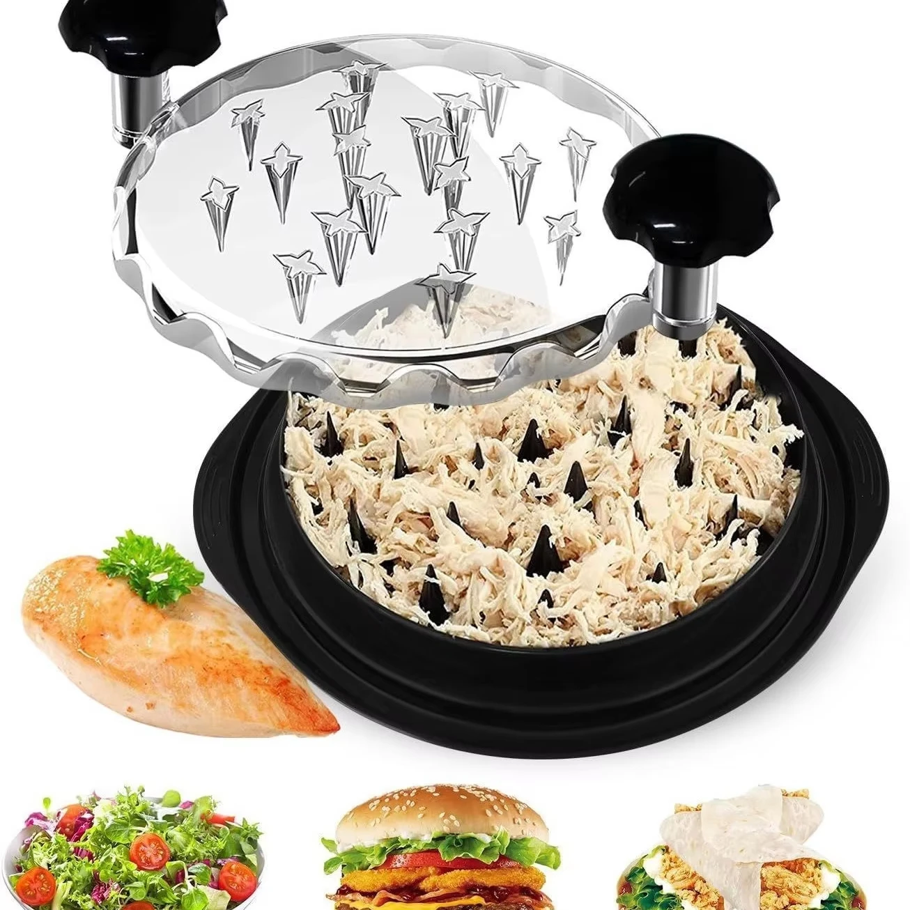Chicken Shredder Tool Meat Breast Shredding Separation Mincing Grinder Machine With Lid For Shredding Chicken Pork Beef